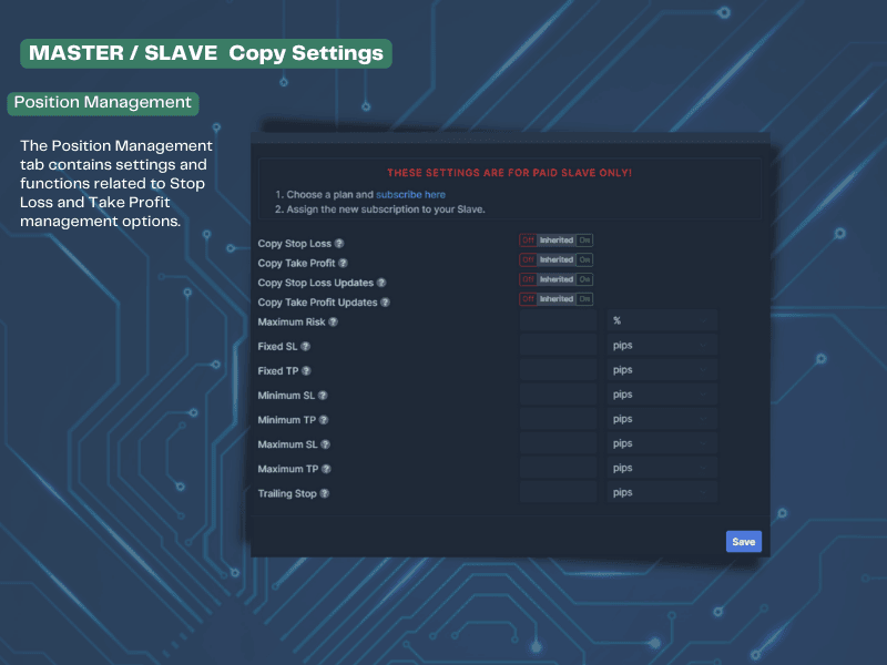 Advanced Copy Settings | Duplikium Trade Copier